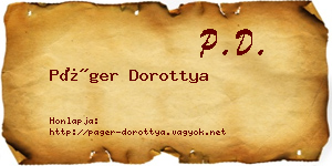 Páger Dorottya névjegykártya